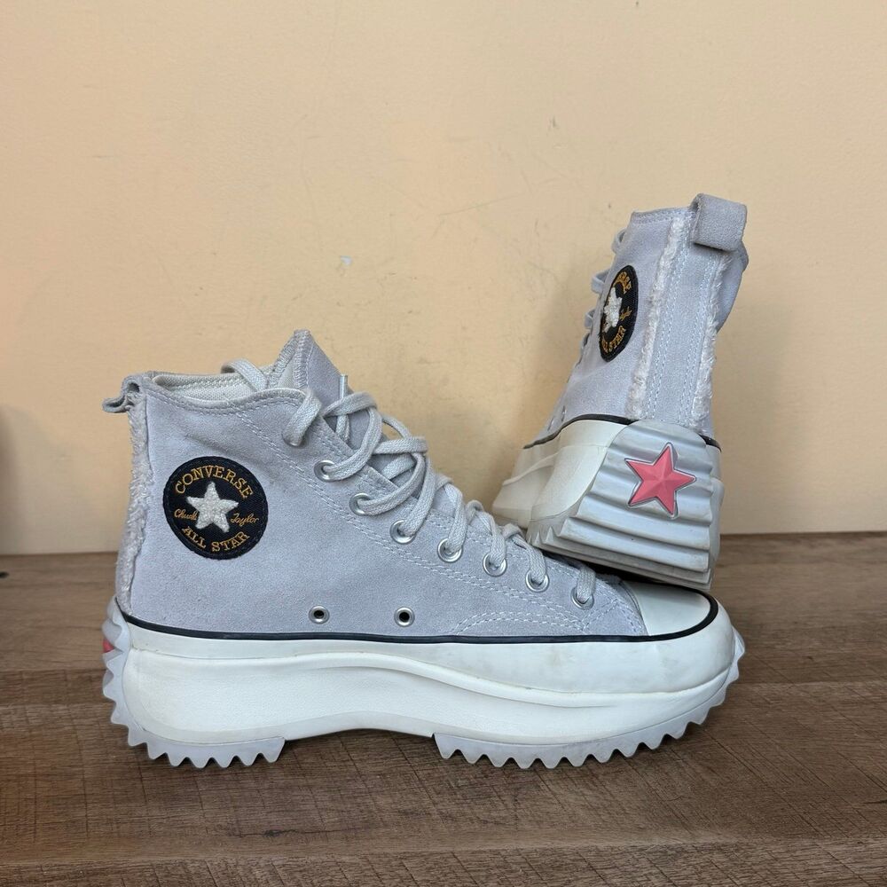 Converse Run Star Hike Sherpa Trim Hi platform women’s size 9 shoes gray